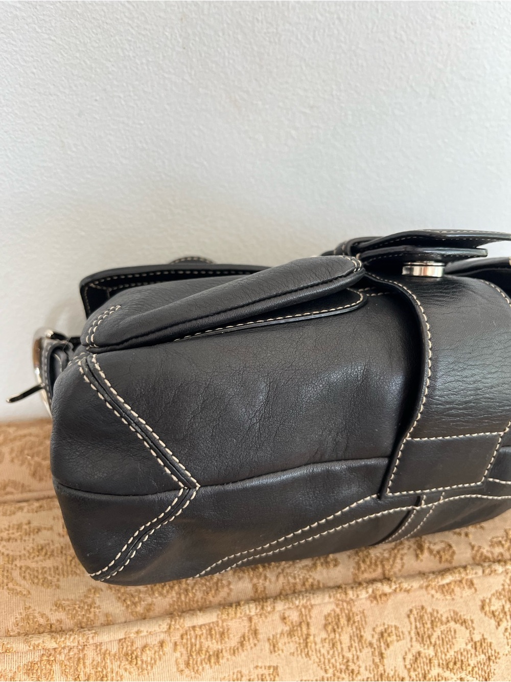 Coach Vintage Y2K Soho Shoulder Bag, 3653 Black Leather Hobo Buckle - Picture 8 of 12